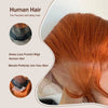 Ginger Orange 13x6 Lace Front Wigs Human Hair 200% Density Body Wave Wig 350 Colored Human Hair Wig Pre Plucked - MAGUSTA BEAUTY