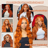 Ginger Orange 13x6 Lace Front Wigs Human Hair 200% Density Body Wave Wig 350 Colored Human Hair Wig Pre Plucked - MAGUSTA BEAUTY