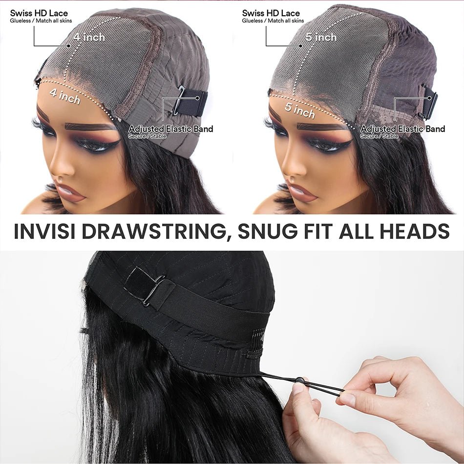 Glueless Wigs Human Hair Ready To Wear Bone Straight Human Hair Wigs 30 Inch Pre Cut 4X4 5X5 Hd Lace Closure Wig 100% Human Hair - MAGUSTA BEAUTY