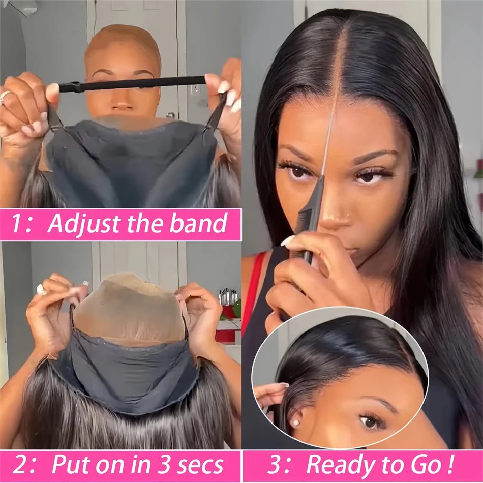 Glueless Wigs Human Hair Ready To Wear Bone Straight Human Hair Wigs 30 Inch Pre Cut 4X4 5X5 Hd Lace Closure Wig 100% Human Hair - MAGUSTA BEAUTY