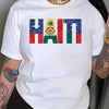 Haiti Flag Graphic T Shirt Haitian Crest Palm Trees Cotton Casual Crew Neck Tee - MAGUSTA BEAUTY