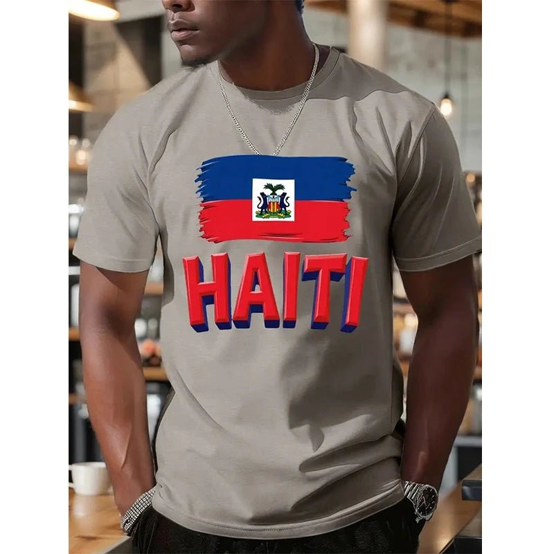 Haiti Football T Shirts Men's Sports T-shirts Haitian Flag Street Oversized Tops Unisex Casual Graphic Tees Tops Y2k Mens Gifts - MAGUSTA BEAUTY