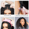 Half Wig Human Hair Wigs 200% Half Wig Kinky Curly Human Hair Wigs 3 In 1 Invisible Hairline Wear Go With Drawstring Seamless - MAGUSTA BEAUTY