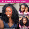 Half Wig Human Hair Wigs 200% Half Wig Kinky Curly Human Hair Wigs 3 In 1 Invisible Hairline Wear Go With Drawstring Seamless - MAGUSTA BEAUTY