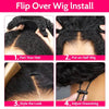 Half Wig Human Hair Wigs 200% Half Wig Kinky Curly Human Hair Wigs 3 In 1 Invisible Hairline Wear Go With Drawstring Seamless - MAGUSTA BEAUTY