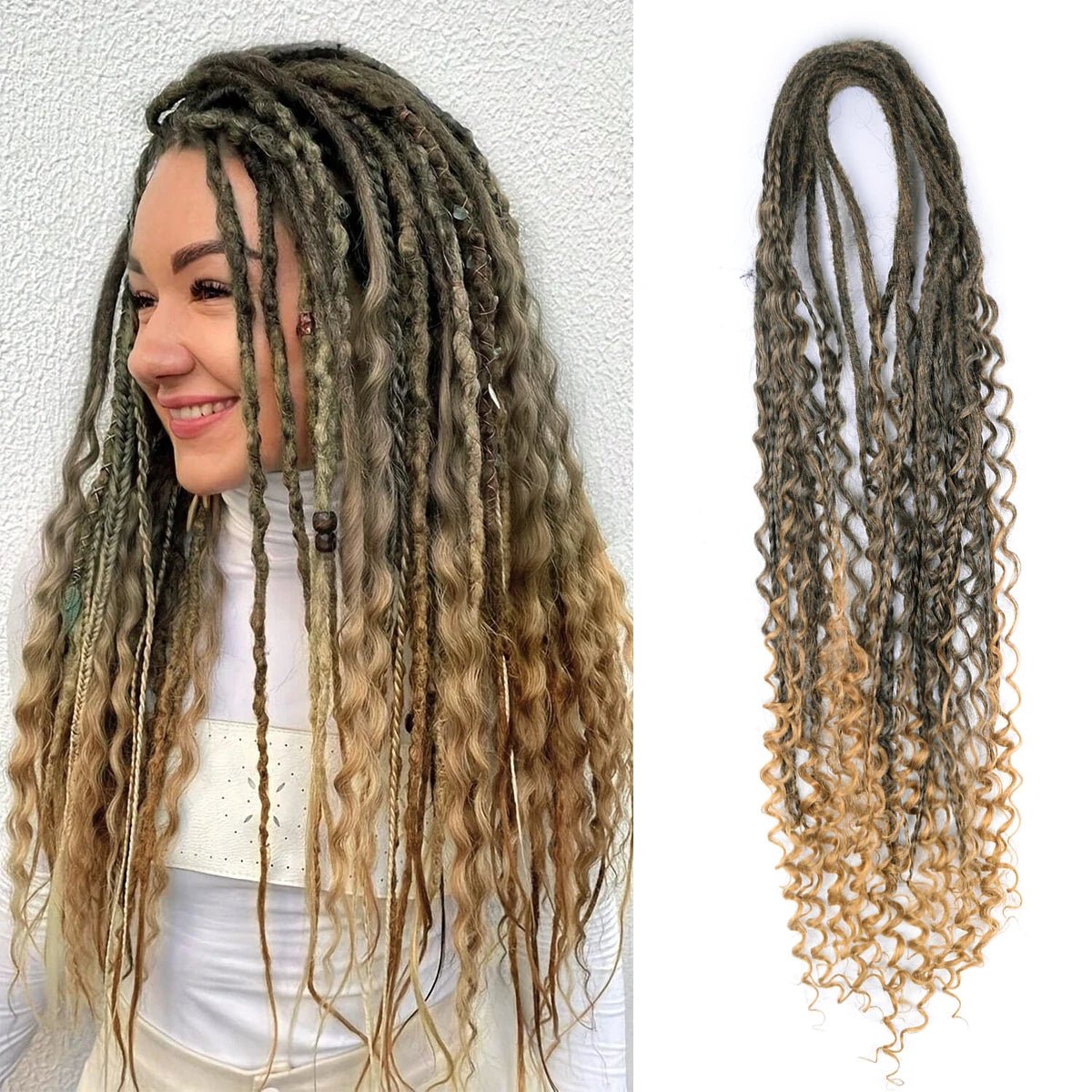 Handmade Dreadlocks Hair Extensions 24Inch Soft Crochet Dreadlock Braids Hair Synthetic Faux Locs Braids Hair For Women And Men - MAGUSTA BEAUTY