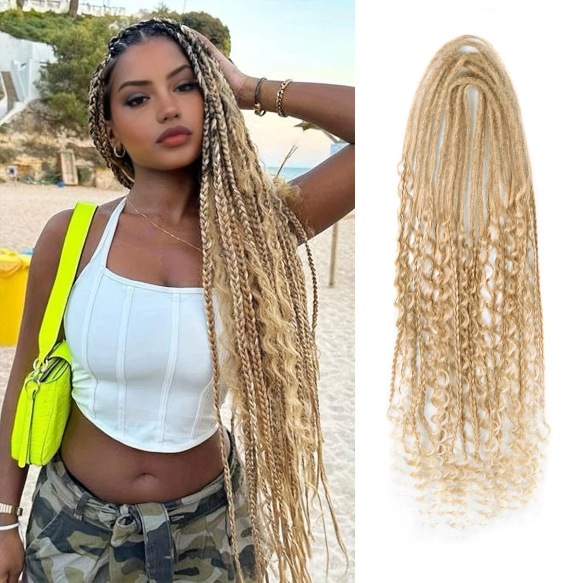 Handmade Dreadlocks Hair Extensions 24Inch Soft Crochet Dreadlock Braids Hair Synthetic Faux Locs Braids Hair For Women And Men - MAGUSTA BEAUTY