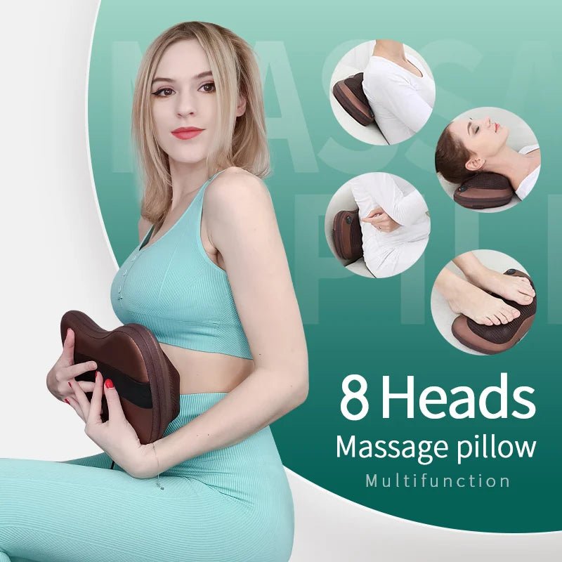 Head Massager Car Home Cervical Shiatsu Massage Neck Back Waist Body Electric Multifunctional Massage Pillow Cushion - MAGUSTA BEAUTY