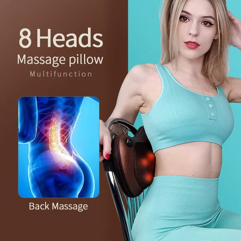 Head Massager Car Home Cervical Shiatsu Massage Neck Back Waist Body Electric Multifunctional Massage Pillow Cushion - MAGUSTA BEAUTY