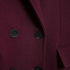 HH Women Fashion Burgundy Woolen Coat Double Breasted Long Sleeve Lapel Blends Jacket Autumn Winter High Street Outerwear - MAGUSTA BEAUTY