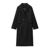HH Women Fashion Burgundy Woolen Coat Double Breasted Long Sleeve Lapel Blends Jacket Autumn Winter High Street Outerwear - MAGUSTA BEAUTY