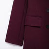 HH Women Fashion Burgundy Woolen Coat Double Breasted Long Sleeve Lapel Blends Jacket Autumn Winter High Street Outerwear - MAGUSTA BEAUTY