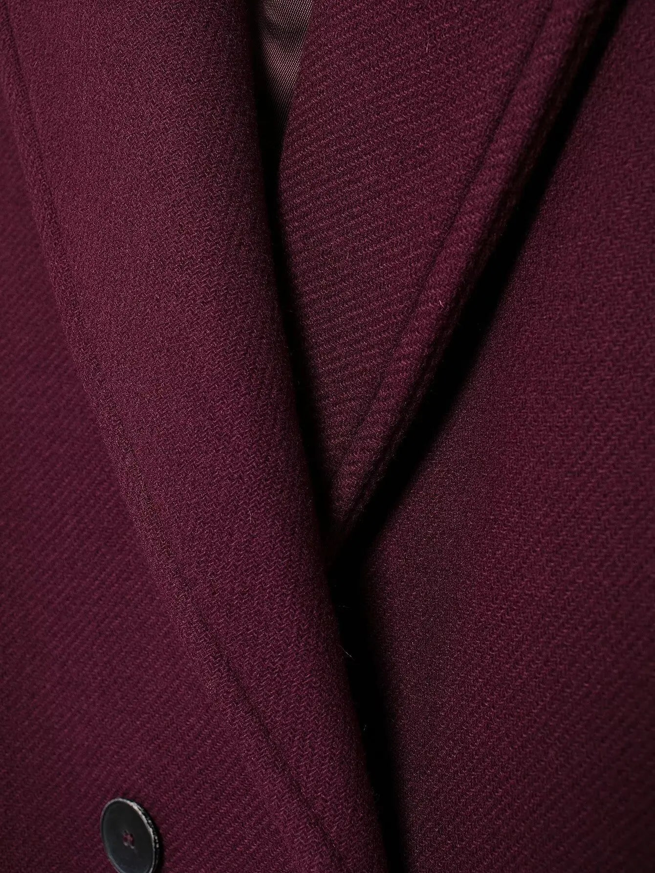 HH Women Fashion Burgundy Woolen Coat Double Breasted Long Sleeve Lapel Blends Jacket Autumn Winter High Street Outerwear - MAGUSTA BEAUTY