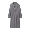 HH Women Fashion Burgundy Woolen Coat Double Breasted Long Sleeve Lapel Blends Jacket Autumn Winter High Street Outerwear - MAGUSTA BEAUTY
