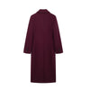 HH Women Fashion Burgundy Woolen Coat Double Breasted Long Sleeve Lapel Blends Jacket Autumn Winter High Street Outerwear - MAGUSTA BEAUTY