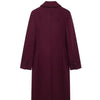 HH Women Fashion Burgundy Woolen Coat Double Breasted Long Sleeve Lapel Blends Jacket Autumn Winter High Street Outerwear - MAGUSTA BEAUTY