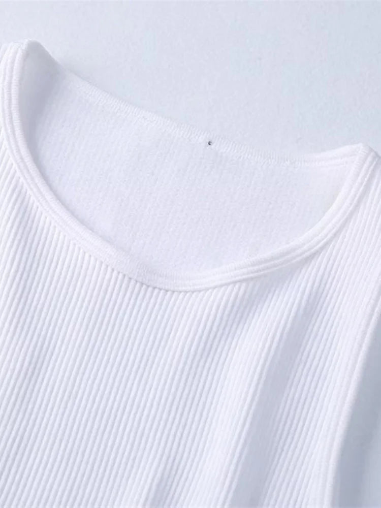 High Street Sexy Hem Tassel Diamond Beading Knitting T Shirt Chic Short Camis Tank Lady Slim Crop Vest Tops - MAGUSTA BEAUTY