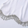 High Street Sexy Hem Tassel Diamond Beading Knitting T Shirt Chic Short Camis Tank Lady Slim Crop Vest Tops - MAGUSTA BEAUTY