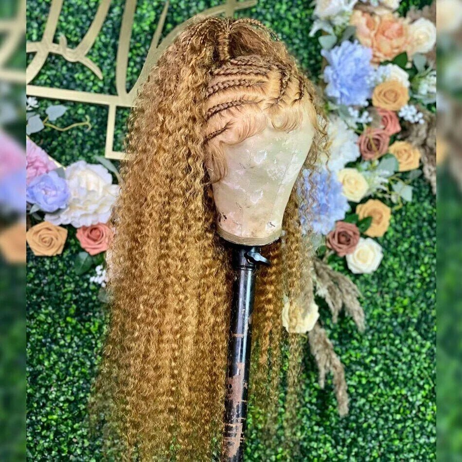 Highlight Honey Brown 13x4 Curly Lace Front Wig Glueless Human Hair Wigs Ombre 13x6 HD Deep Wave Lace Frontal Wig For Women Sale - MAGUSTA BEAUTY