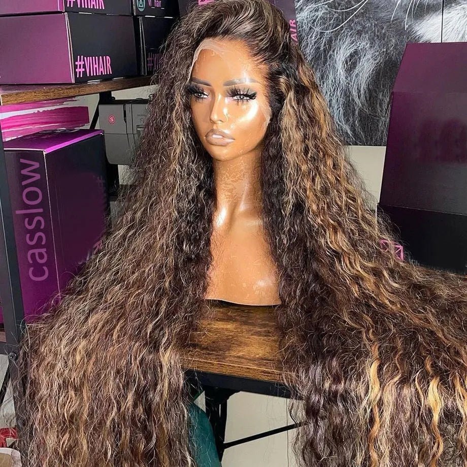 Highlight Wig Human Hair Ombre HD Lace Wig 13x6 Human Hair Deep Wave Frontal Wig Brazilian 13x4 Water Wave Curly Wigs For Women - MAGUSTA BEAUTY