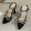 Hlieny 2025 Spring Autumn Women Pumps Fashion Platform Pointed Toe Butterfly-Knot Crystal Party Shoes Ankle Buckle Strap Sandals - MAGUSTA BEAUTY