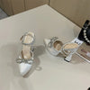 Hlieny 2025 Spring Autumn Women Pumps Fashion Platform Pointed Toe Butterfly-Knot Crystal Party Shoes Ankle Buckle Strap Sandals - MAGUSTA BEAUTY