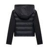 Hooded Patchwork Padded Jacket Coat with Pockets for Women, Long Sleeve, Front Zipper, Female Outerwear, Chic Tops, Fashion - MAGUSTA BEAUTY