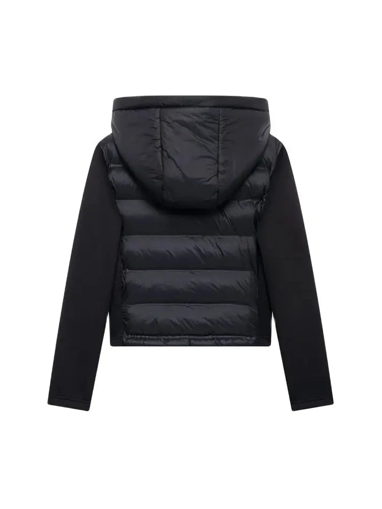 Hooded Patchwork Padded Jacket Coat with Pockets for Women, Long Sleeve, Front Zipper, Female Outerwear, Chic Tops, Fashion - MAGUSTA BEAUTY