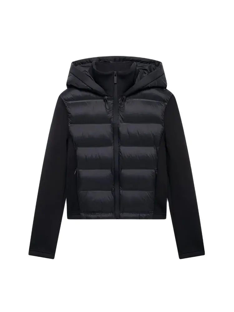 Hooded Patchwork Padded Jacket Coat with Pockets for Women, Long Sleeve, Front Zipper, Female Outerwear, Chic Tops, Fashion - MAGUSTA BEAUTY
