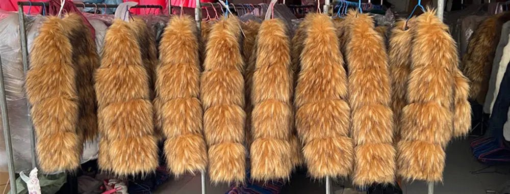 HOOOFUR Faux Fur Coat Women's Jacket Winter Fashion Warm Thick Fox Raccoon Leather Brown Plus Size Especially Fake Fur Cold Coat - MAGUSTA BEAUTY