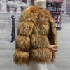 HOOOFUR Faux Fur Coat Women's Jacket Winter Fashion Warm Thick Fox Raccoon Leather Brown Plus Size Especially Fake Fur Cold Coat - MAGUSTA BEAUTY