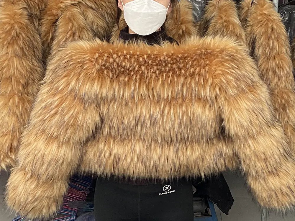 HOOOFUR Faux Fur Coat Women's Jacket Winter Fashion Warm Thick Fox Raccoon Leather Brown Plus Size Especially Fake Fur Cold Coat - MAGUSTA BEAUTY
