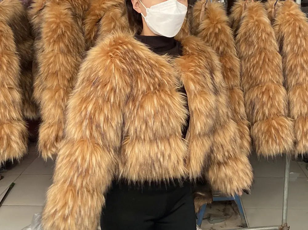 HOOOFUR Faux Fur Coat Women's Jacket Winter Fashion Warm Thick Fox Raccoon Leather Brown Plus Size Especially Fake Fur Cold Coat - MAGUSTA BEAUTY