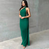 Hugcitar One Shoulder Backless Adjustable Scarf Loop Ruched Sexy Maxi Dress Women Elegant Y2K Streetwear Festival Outfit - MAGUSTA BEAUTY