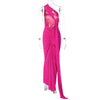 Hugcitar One Shoulder Backless Adjustable Scarf Loop Ruched Sexy Maxi Dress Women Elegant Y2K Streetwear Festival Outfit - MAGUSTA BEAUTY