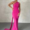 Hugcitar One Shoulder Backless Adjustable Scarf Loop Ruched Sexy Maxi Dress Women Elegant Y2K Streetwear Festival Outfit - MAGUSTA BEAUTY