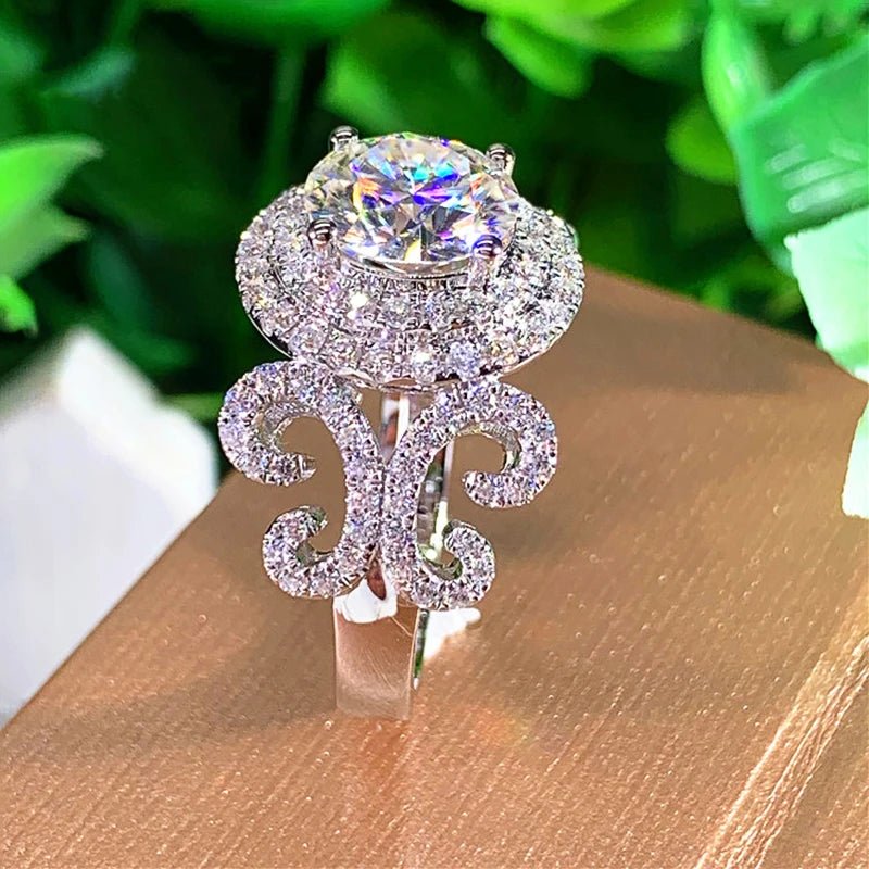 Huitan Aesthetic Design Women's Wedding Rings with Brilliant Cubic Zirconia Stone Graceful Proposal Engage Rings Fashion Jewelry - MAGUSTA BEAUTY
