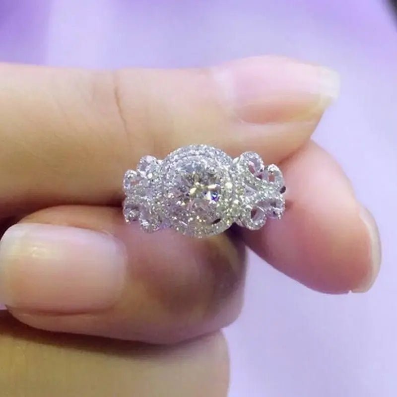 Huitan Aesthetic Design Women's Wedding Rings with Brilliant Cubic Zirconia Stone Graceful Proposal Engage Rings Fashion Jewelry - MAGUSTA BEAUTY
