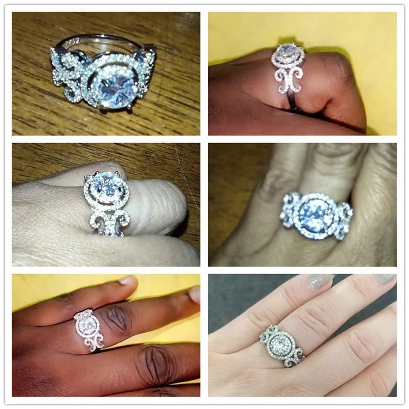 Huitan Aesthetic Design Women's Wedding Rings with Brilliant Cubic Zirconia Stone Graceful Proposal Engage Rings Fashion Jewelry - MAGUSTA BEAUTY