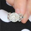 Huitan Aesthetic Design Women's Wedding Rings with Brilliant Cubic Zirconia Stone Graceful Proposal Engage Rings Fashion Jewelry - MAGUSTA BEAUTY