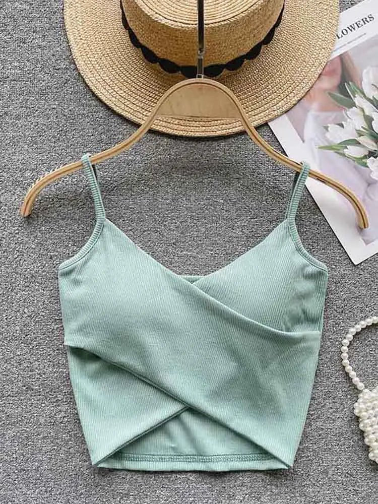  Irregular Casual Sport Camisole Women Strap Design Solid Fashion 2023 Y2K Elegant Ladies Chic Slim Tank Tops - MAGUSTA BEAUTY