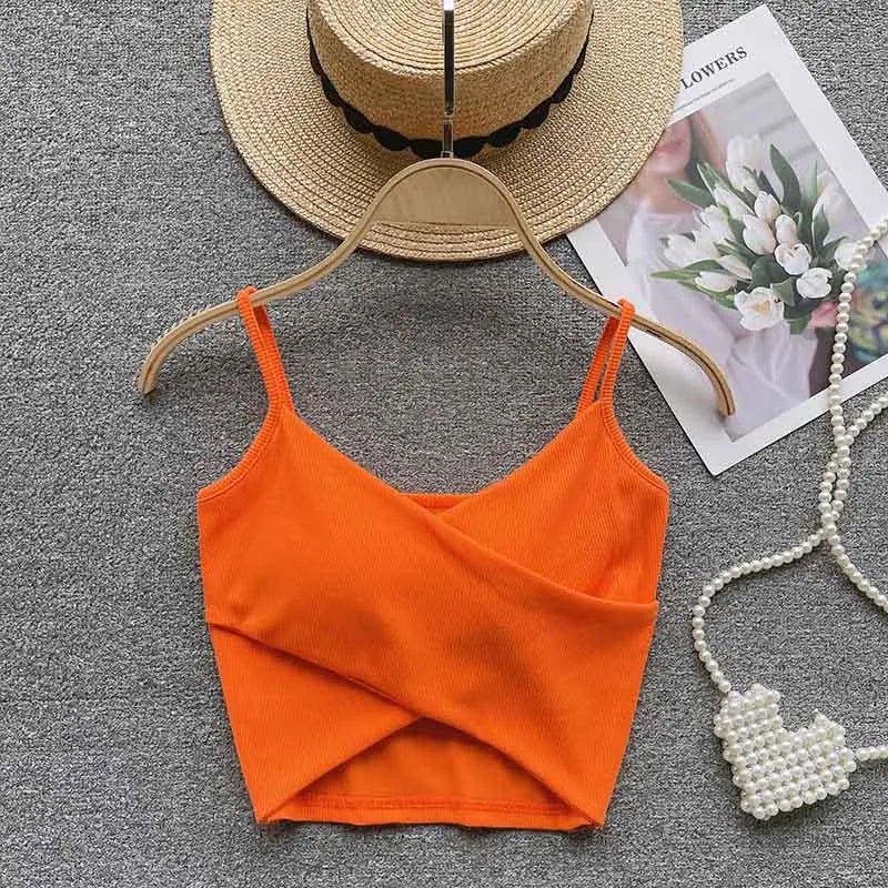  Irregular Casual Sport Camisole Women Strap Design Solid Fashion 2023 Y2K Elegant Ladies Chic Slim Tank Tops - MAGUSTA BEAUTY