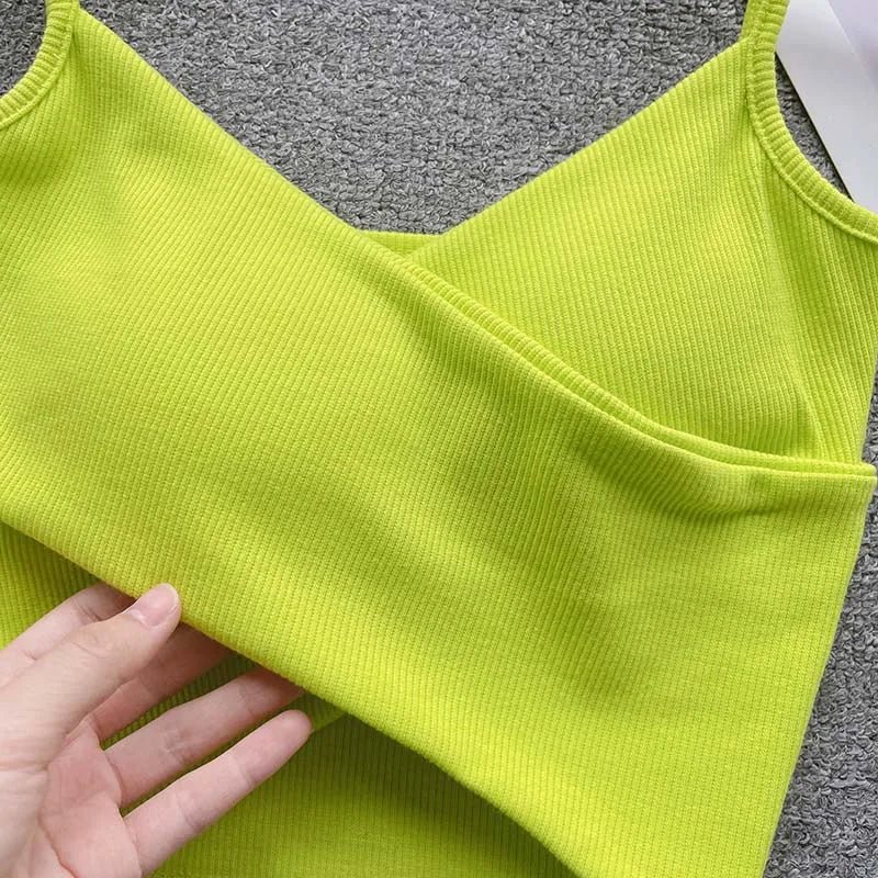  Irregular Casual Sport Camisole Women Strap Design Solid Fashion 2023 Y2K Elegant Ladies Chic Slim Tank Tops - MAGUSTA BEAUTY