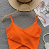  Irregular Casual Sport Camisole Women Strap Design Solid Fashion 2023 Y2K Elegant Ladies Chic Slim Tank Tops - MAGUSTA BEAUTY