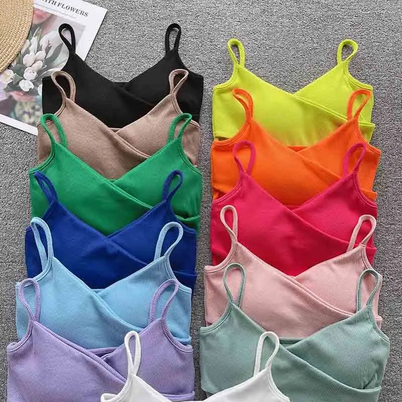  Irregular Casual Sport Camisole Women Strap Design Solid Fashion 2023 Y2K Elegant Ladies Chic Slim Tank Tops - MAGUSTA BEAUTY