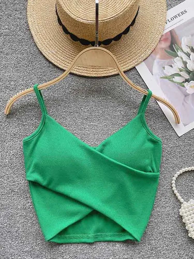  Irregular Casual Sport Camisole Women Strap Design Solid Fashion 2023 Y2K Elegant Ladies Chic Slim Tank Tops - MAGUSTA BEAUTY
