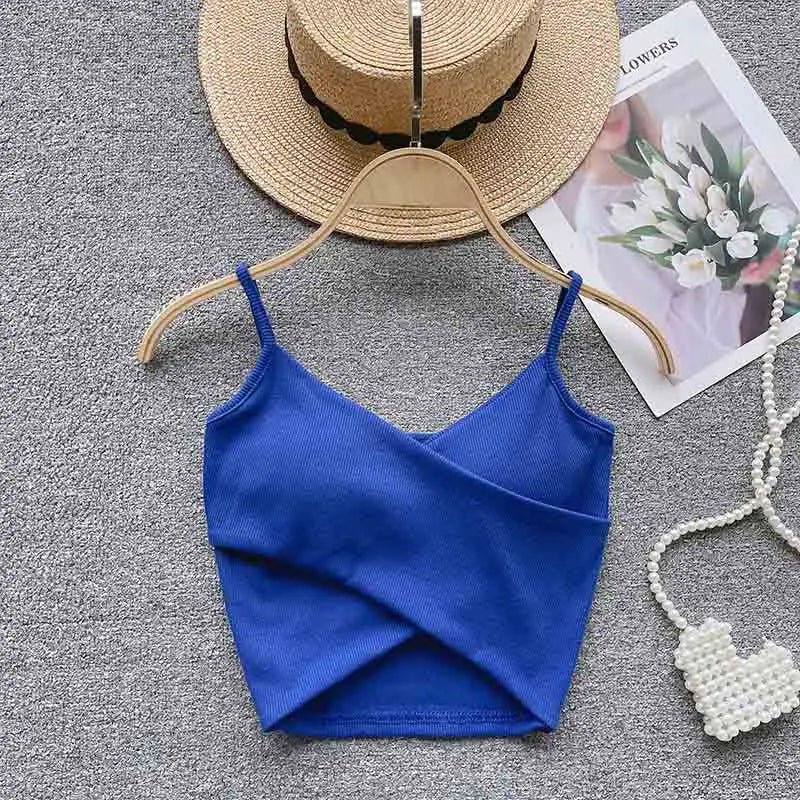  Irregular Casual Sport Camisole Women Strap Design Solid Fashion 2025 Y2K Elegant Ladies Chic Slim Tank Tops - MAGUSTA BEAUTY
