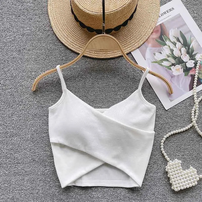  Irregular Casual Sport Camisole Women Strap Design Solid Fashion 2025 Y2K Elegant Ladies Chic Slim Tank Tops - MAGUSTA BEAUTY
