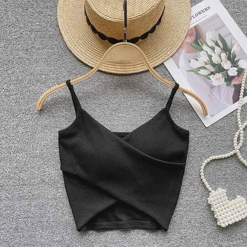  Irregular Casual Sport Camisole Women Strap Design Solid Fashion 2025 Y2K Elegant Ladies Chic Slim Tank Tops - MAGUSTA BEAUTY