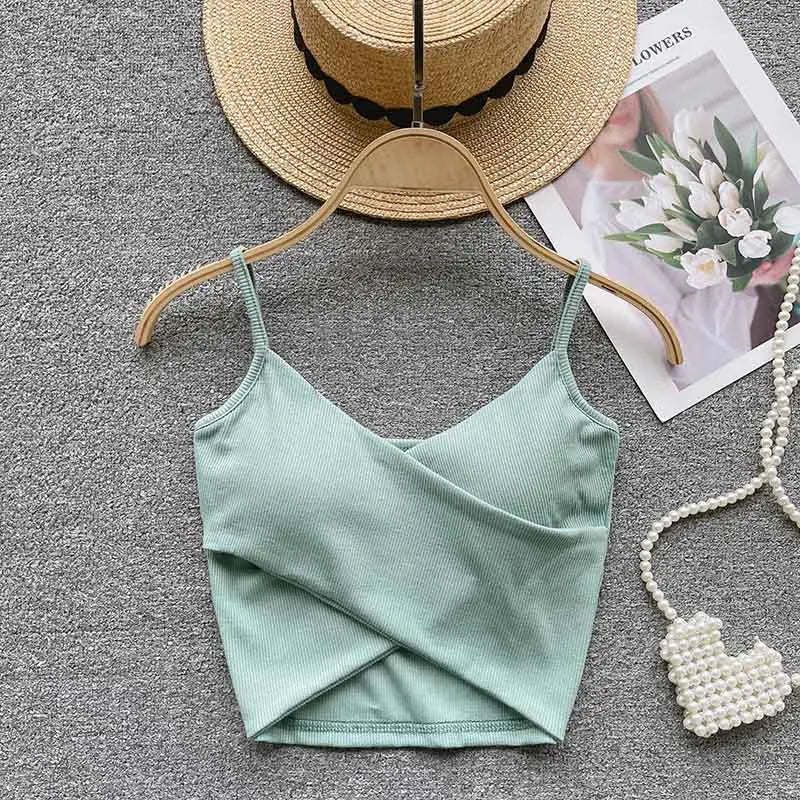 Irregular Casual Sport Camisole Women Strap Design Solid Fashion 2025 Y2K Elegant Ladies Chic Slim Tank Tops - MAGUSTA BEAUTY